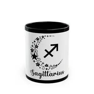 Sagittarius Zodiac Black Mug, Astrology Mug, Personalized Gift for Sagittarius, Coffee Cup, Horoscope Drinkware, Perfect Birthday Gift Ceramic Tea