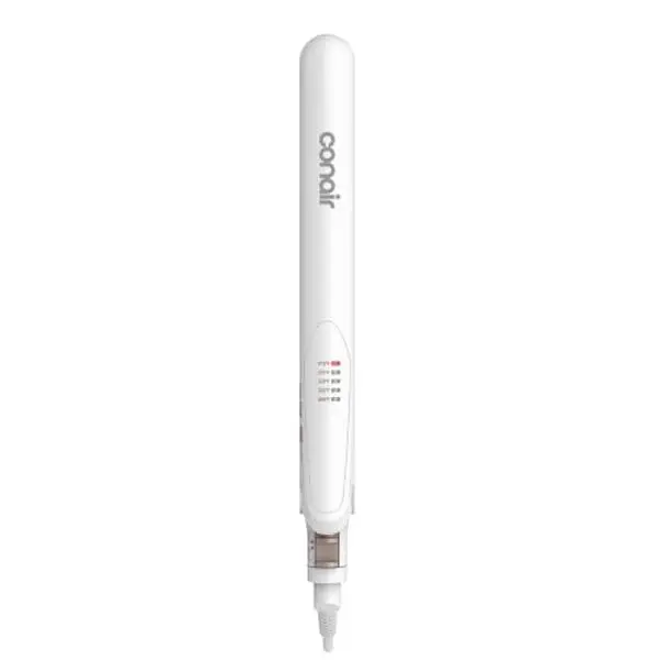 Conair Double Ceramic Flat Iron, 1-Inch Flat Iron Hair Straightener, Five Heat Settings, Extra Long Floating Plates, White