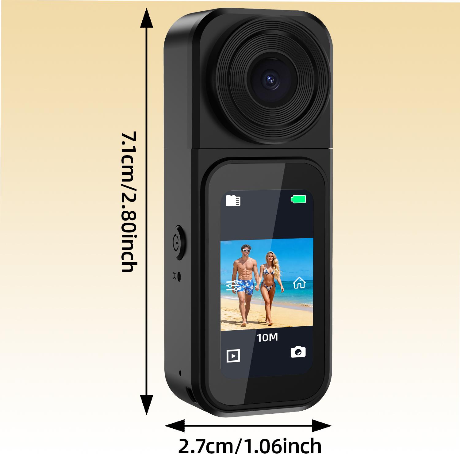 Mini Action Camera 2.7K | 32G Thumb Sports Camera with EIS Stabilization, Wearable POV Chest Camera, for Running, Cycling,Hiking, Outdoor Adventures