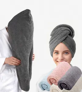Ultra-Soft Microfiber Hair Towel Wrap for Women - Quick-Dry, Super-Absorbent Bath Towel, Gentle on Frizzy/Damaged Hair, Solid Color Bathroom Accessory, Ideal for Salon & Daily Use