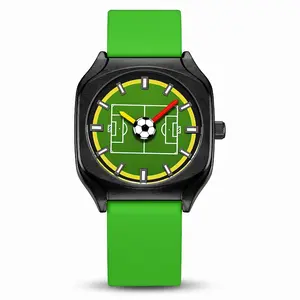Novelty Soccer Field Sports Watch for Men & Boys | Silicone Band Quartz Wristwatch | Game Day Fan Accessory