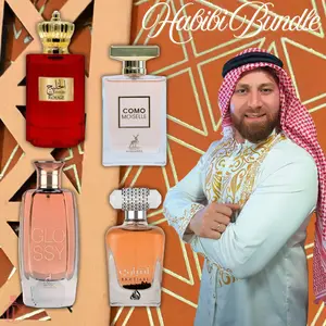 Habibi Bundle | Maison Alhambra Glossy + Lattafa Ekhtiari + Al Khaleej Rouge + Maison Alhambra Como Moiselle | Eau De Parfum | Womens Fragrance | 100ML | Pink Pepper - Gardenia - Caramel Fragrance Notes