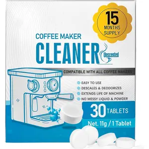 30 Count Coffee Machine Cleaning Tablets, Coffee Maker Cleaner and Descaler for All Coffee Machine
