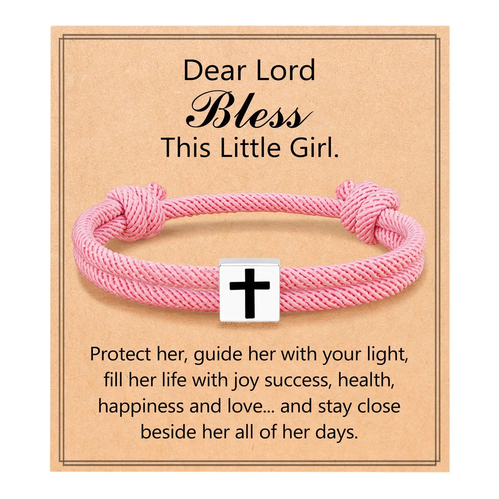 Pink Milan Rope Bracelet Blessing Card