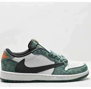 Fashionable, comfortable, thin-soled, anti-slip,wear-resistant low-top sneakers for men and women in white and green