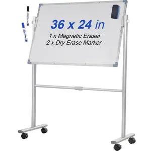 VEVOR Magnetic Whiteboard, 24x 18 Inches, Dry Erase Board for Wall with Aluminum Frame, White Board Includes 1 Magnetic Erase 2 Dry Erase Marker Movable Tray for Office Home Restaurant and SchoolVEVOR Super Brand Day