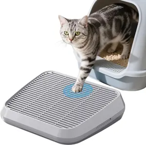 Cat Litter Box Step and Ramp, Non-Slip EVA Litter Robot Ramp Compatible, Lightweight Cat Steps and Stool for Easy Access and Cleaning, Grey