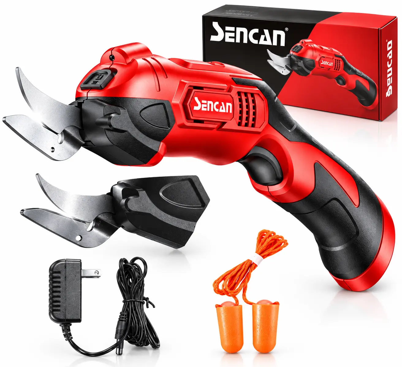 SENCAN Cordless Electric Scissors Lightweight Cutter Multi-Uses Replacement Blade Effortless Maneuvering for Home DIY & cotton fabrics, leather, paper, cardboard, plastic, and even tin/aluminium sheet cutting