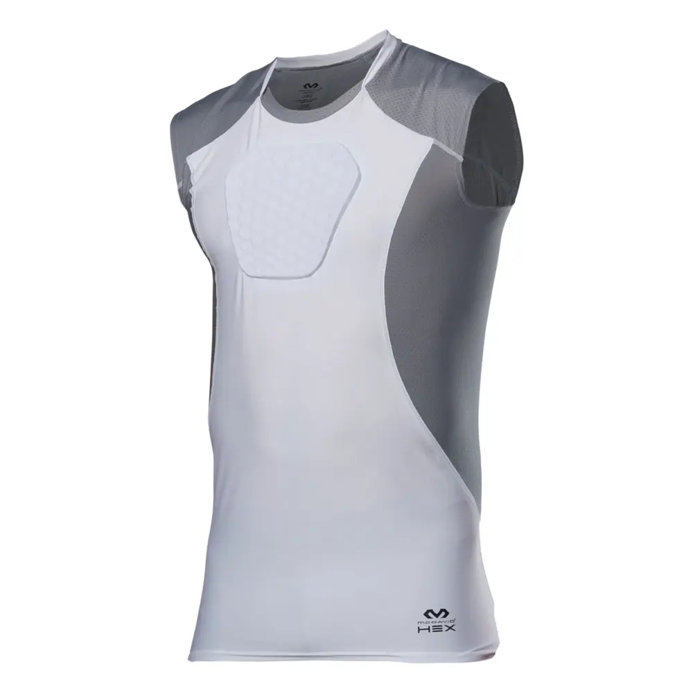 MCDAVID HEX Sternum Shirt - Padded Compression Shirt with Rib & Chest Protection for Baseball, Football & Contact Sports