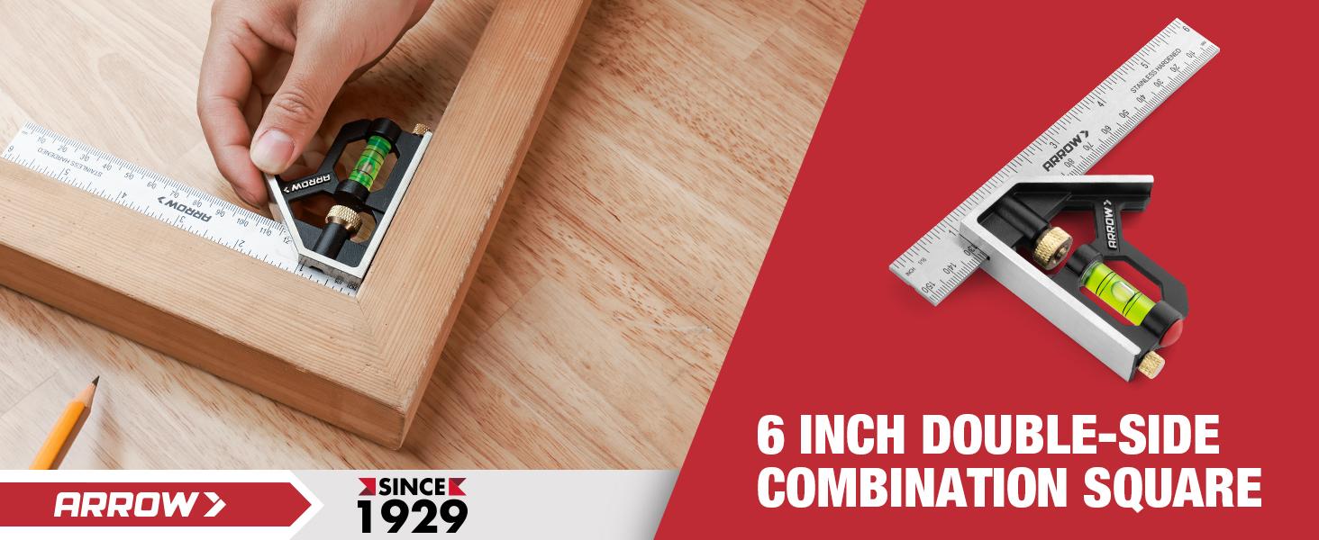 #backtoschool Arrow Combination Square, Combo Square with Stainless Steel Ruler, Zinc Alloy Body and Bubble Level for Carpenters and Craftsmen #backtoschool Arrow Combination Square, Combo Square with Stainless Steel Ruler, Zinc Alloy Body and Bubble Level for Carpenters and Craftsmen