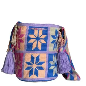 Handmade Wayuu Crochet Bag | Authentic Colombian Mochila | Colorful Boho Crossbody Purse