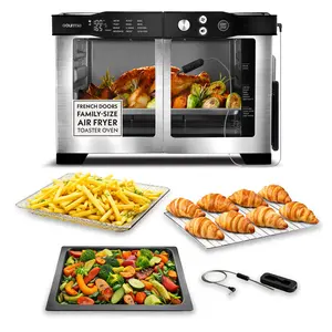 Gourmia French Door 6-Slice Digital Air Fryer Oven with Integrated Temperature Probe, 24 Liter