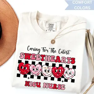 Comfort colors Valentines Nicu Nurse Shirt Nicu Nurse Graphic T-shirt Nicu Nurse Gift Neonatal Nurse Tee Nicu Nurse Team Shirt Nicu Nurse Shirts