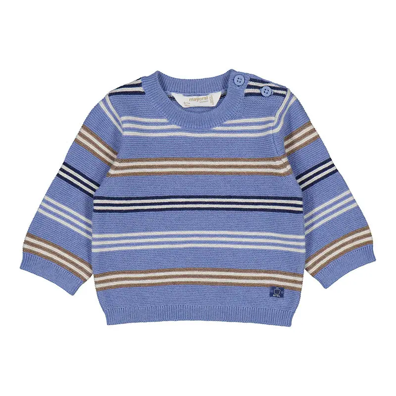 Blue Khaki Stripe Knit Sweater by Mayoral