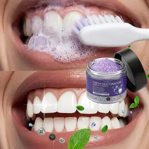 Hydroxyapatite Teeth Whitening Powder, Purple Mineral Tooth Powder for Yellow Teeth, Gentle Peroxide-Free Oral Care, Fresh Breath & Daily Gum Support