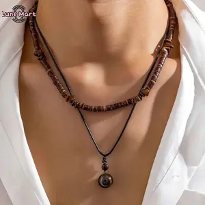 Necklace for Men Puka Shell Necklaces Men Jewelry Gifts Surfer Mens Necklace Beaded Choker Beach Jewelry Gift for Dad Son Husband Summer Beach Accessories