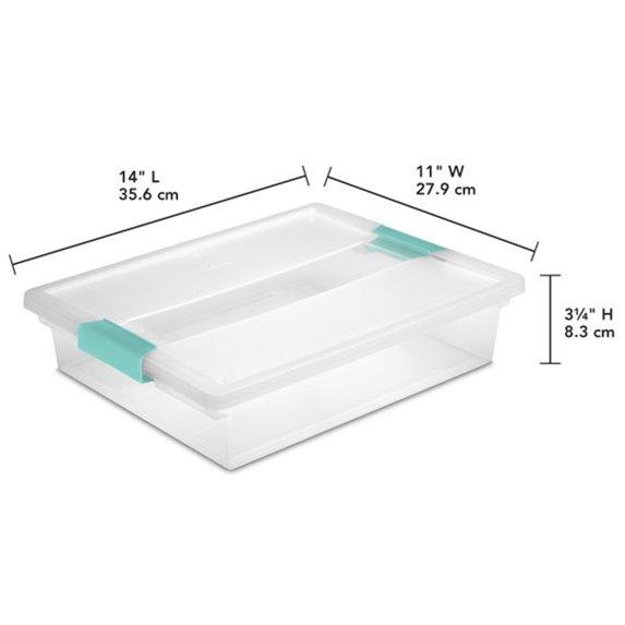 Sterilite 5.7 Qt Clip Box, Small Stackable Plastic Storage Bins with Latching Lids, 6 Pack Sterilite 5.7 Qt Clip Box, Small Stackable Plastic Storage Bins with Latching Lids, 6 Pack