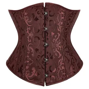 Underbust Corset Top Bustier for Women Renaissance Sexy Lace up Lingerie Push up Corsets Overbust Satin Floral Victorian Princess Outfitters Halloween Costume Party Fashion Show Cosplay Blue Red White Green Brown Korsett Corsé Mujer Corsetto Fashion