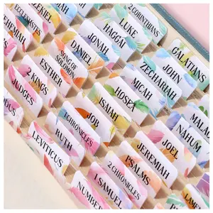 Bible Tabs For Women, 66 Large Print Laminated Bibles Chapters Index Tabs and 39 Blank Dividers Sticky Labels, Cute Beauty Feather Bible Study Supplies, Journaling Accessories, Christian Gifts for Men