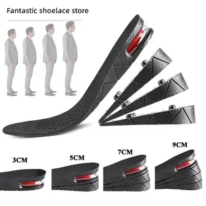 Adjustable Height Insole Cushion Pad, 4-Layer Design, 9cm Increase, Comfortable & Durable, Ideal for Outdoor Sports Use, Breathable Heightening Insoles
