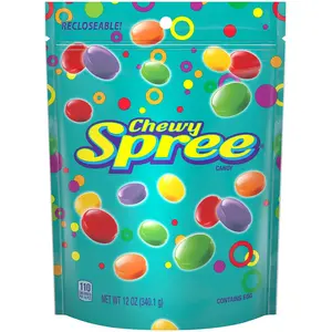 Spree Original Hard Candy Snack, Resealable 12 oz Bag, Chewy Sweet Treat