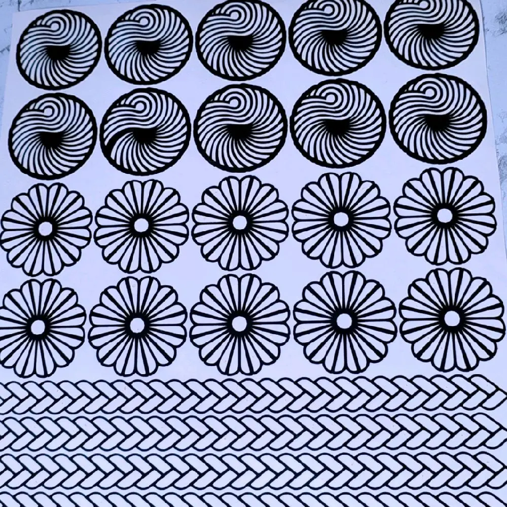 Freestyle Patttern And Strips Henna Stencil/Sticker Combo (3N1).