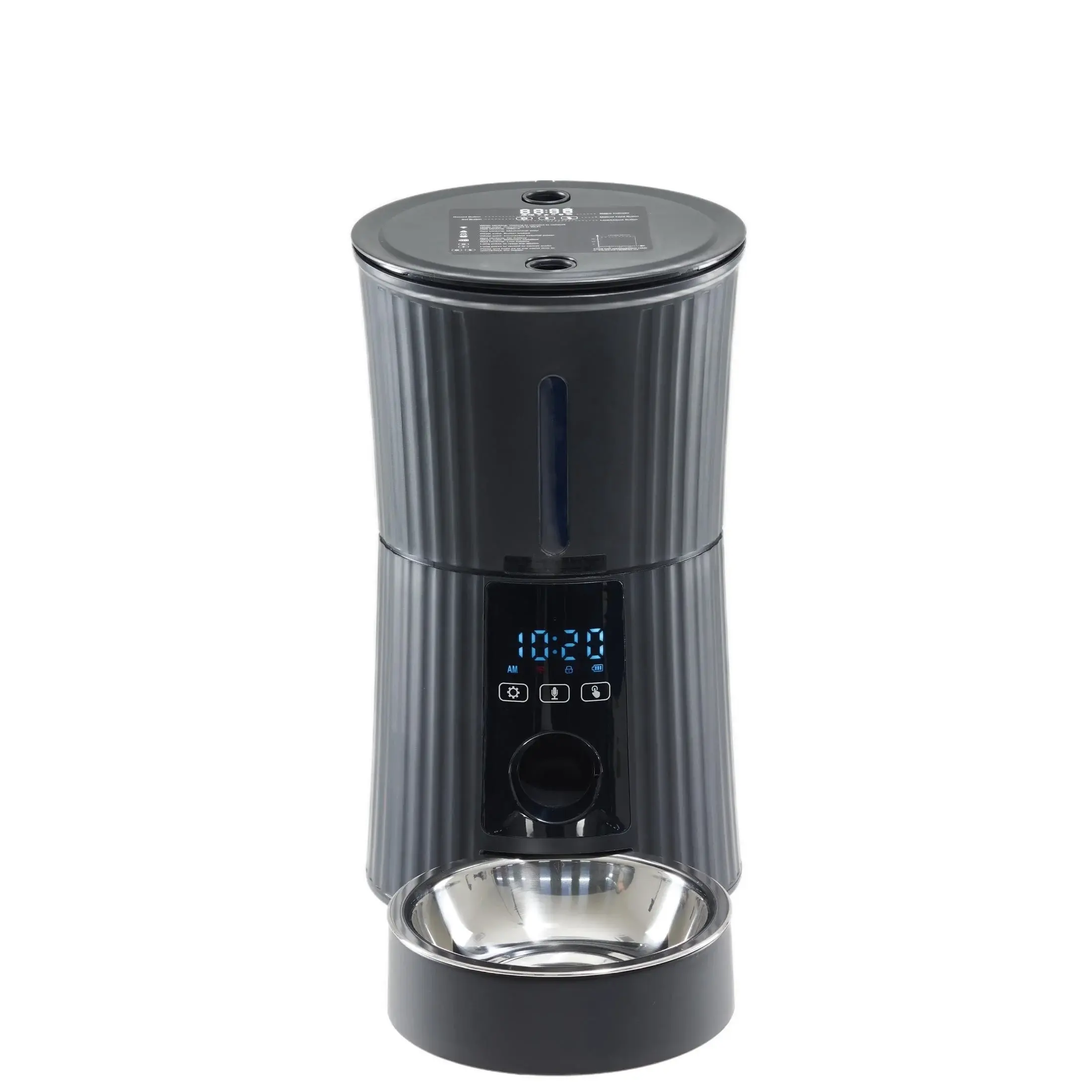 4-Liter Smart Pet Feeder with WiFi App Control, Intelligent Automatic Cat and Dog Food Dispenser with Voice Recording and Scheduled Feeding Function for Home and Outdoor Use, Featuring Low-Power Reminder