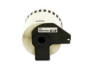 Brother DK4605 2.4 in x 100 ft. (62 mm x 30.4 m) Black on Yellow Removable Continuous Length Paper Tape