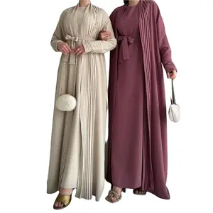 3 Pcs Pleated Abaya Set