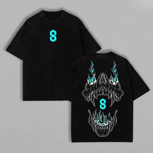 Kaiju No. 8 Valentine’s T-Shirt, Washed Oversized Heavyweight Cotton Manga Tee, Unisex Anime Graphic Top, Casual Soft Short Sleeve Shirt, Trendy Streetwear Outfit, Everyday Anime Fan Shirt, Gift for Kaiju Lovers