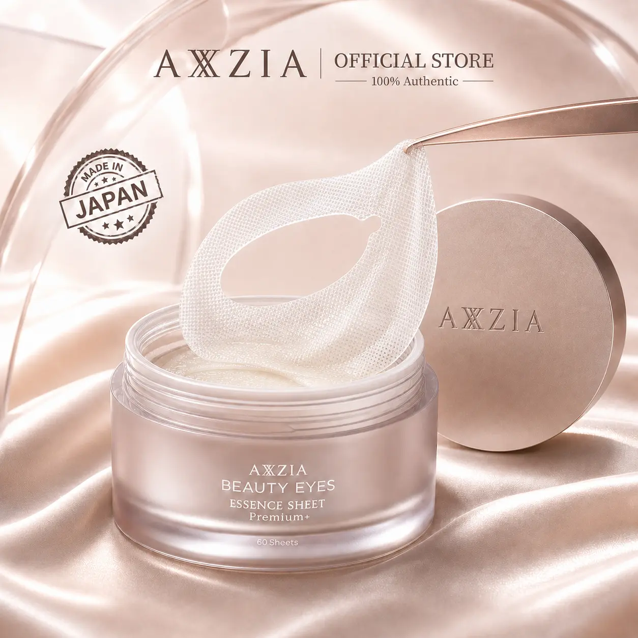 AXXZIA 4D Premium+ lifting Eye Patches (60pcs) | Japanese Anti-Aging Eye Mask with Vitamin K, Vitamin C & Mineral Complex | Dark Circles, Puffiness, Fine Lines & Droopy Eyelid Care
