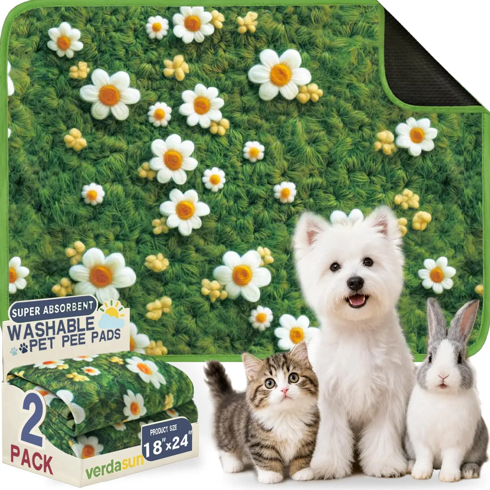 Nature-Inspired Washable Dog Pee Pad – Soft Grass-Textured Training Mat with Leak-Proof Core & Non-Slip Backing, OEKO-TEX Certified Puppy Pad