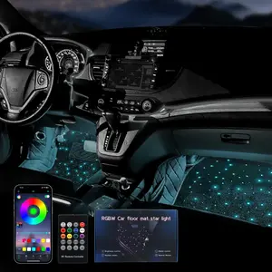 Star Light Car Floor Mats Interior Ambient Lighting LED Galaxy Light Up Car Mats Floor Carpet Starlights For Car Starlight Design