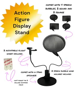 Action Figure Display Stand with Speech Bubbles