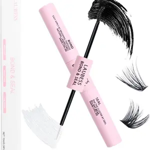 Lash Bond and Seal for Eyelash Extensions Cluster Lash Glue Long Lasting Eyelash Glue Waterproof DIY Lash Extension Glue Mascara Wand Individual Lash Glue 5ml+5ml