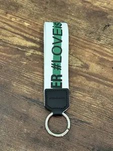 Pre-owned DOLCE & GABBANA As Seen On Screen As Seen On Screen SE4152 Love is What You Want Green Stripe Key Ring