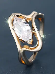 Fashion Synthetic Zirconia Line Design Ring, Simple Fashion Ring for Women, Trendy All-match & Exquisite Jewelry for Birthday Gift, Artificial Zircon Ring