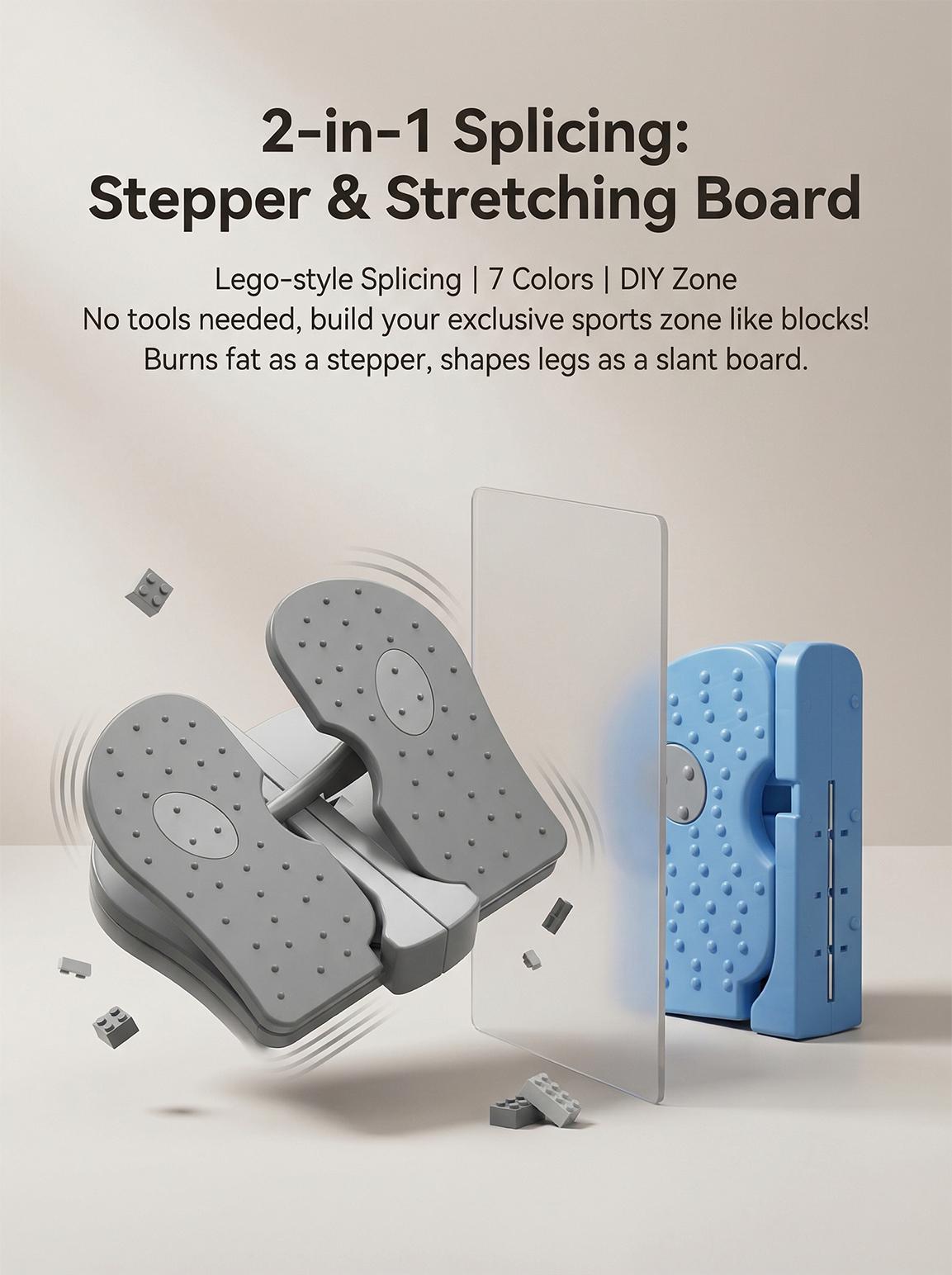 Magic BB Mini steppers for exercise at home,Portable Exercise Stepper Machine for Leg Training, Foldable Leg trainer For calves, ankles, knees,fitness equipment for use while sitting - with anti-slip mat.