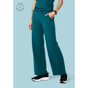 High Waisted Wide Leg Caribbean Blue