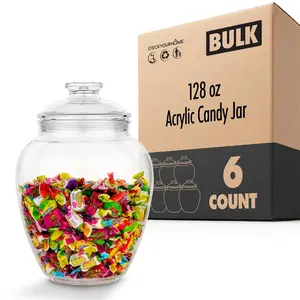 Acrylic Candy Jar - 128 Oz 6 Pack
