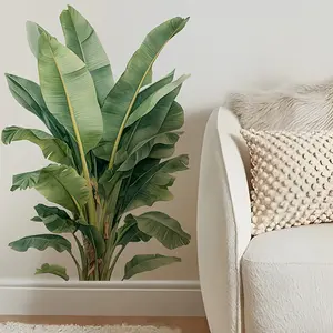 Tropical Leaf Pattern Wall Sticker, 1 Count Self Adhesive Wall Decal, Removable Wall Art for Home Living Room Bedroom Decor, Ornaments