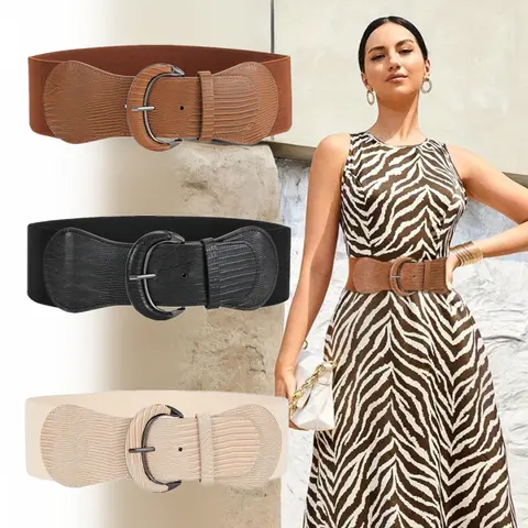 Women's 3-Pack Vintage Soft Adjustable Waistbands - Stretchy Belts with Waist Cinching Design, Body Shaping, Postpartum Recovery, Enhanced Support for Dresses & Jeans, One Size Adult