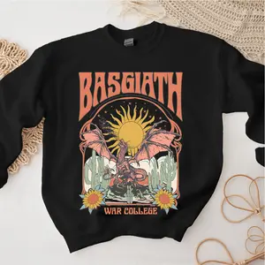 Basgiath War College Sweatshirt, Epic Dragon Sunset Design Graphic, Perfect Gift Made by Cotton for Someone