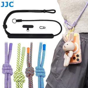 JJC Phone Lanyard Crossbody Neck Strap 2 in 1 for iPhone DJI Osmo Action 6 5 Pro 4 Insta360 AcePro 2 GoPro Hero 13 Adjustable Braided Cord Bright Color Leather Pad Quick-Release Metal Ring Utility Tether Tab Fall Protection Fashion Summer Accessories