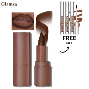 Glamza 2-in-1 Lip Liner and Lipstick Lip Combo Set, Matte Nude Dark Brown Red Lip Liner Creamy Lip Pencil Crayon, High Pigmented Long lasting Lipstick Makeup, 06# Coffee Bean