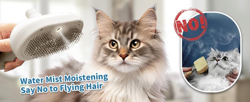 Steam Brush for Pets Long Short Haired, 3-in-1 Spray Dematting Comb with One-Button Clean, Grooming Tool for Small Animals Steam Brush for Pets Long Short Haired, 3-in-1 Spray Dematting Comb with One-Button Clean, Grooming Tool for Small Animals