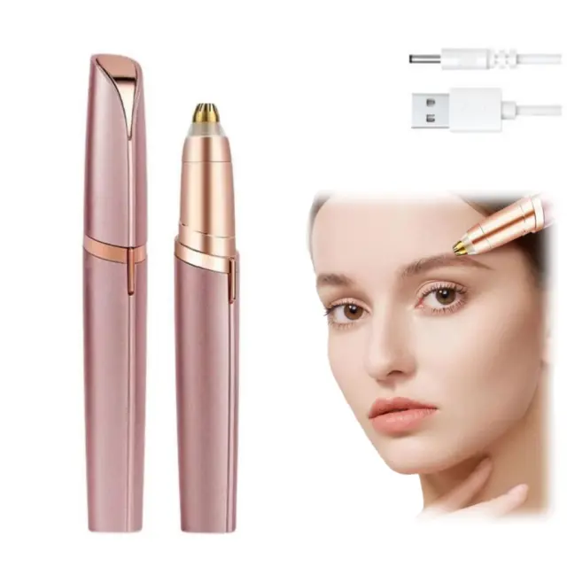 Rechargeable Electric Eyebrow Shaver - Painless Eyebrow Trimmer for Sensitive Skin, Gentle Stainless Steel Grooming Tool with LED Light, Eco-Friendly Personal Care Appliance, Precise Grooming, Hair Remover