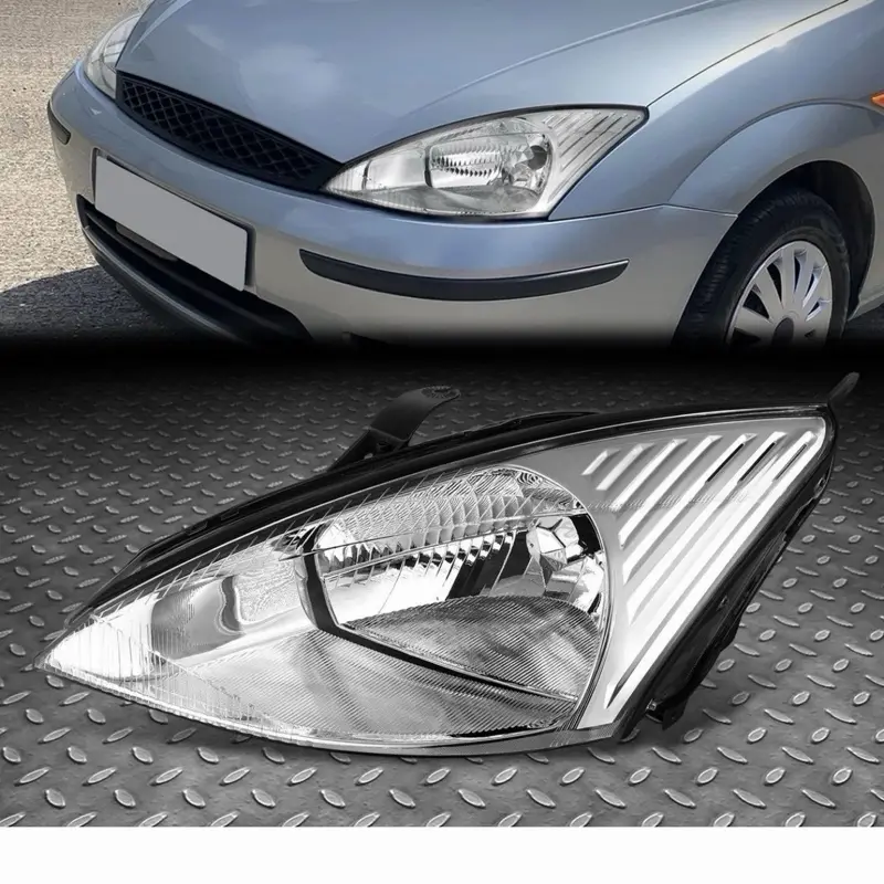 For 00-02 Ford Focus OE Style Chrome Housing Driver Left Side Headlight Lamp