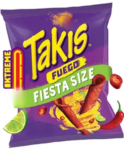 Takis Fuego Fiesta 17 oz Size Bag,Extreme Hot Chili Pepper & Lime Flavored  Spicy Rolled Tortilla Chips Crunchy Flavorful Snack Corn