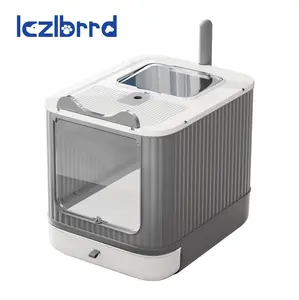 LCZLBRRD Cat Litter Box Covered Foldable With High Sides Leak-Proof Protection Built-In Scoop Dual Access Top Entry Front Entry Spacious Fits Up To 12-Lb Convenient Cat-Friendly Mess-Free Use pet  kit  cat  litter  box  care  fun Stainless Steel XL Siftin